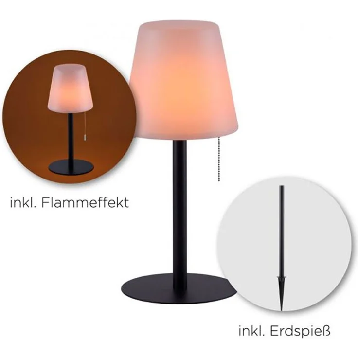 LED Tischlampe Steckleuchte, dimmbar, schwarz weiß, H 76 cm – Bild 7