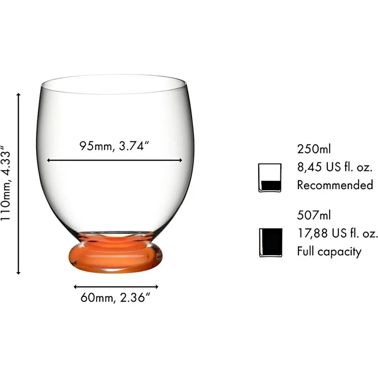 RIEDEL 4900/04DO FATTO A MANO Tumbler Grande - DUNKELORANGE, handgefertigt – Bild 2