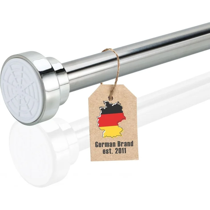 Intirilife Duschvorhangstange, Ø 1.8 mm, geklemmt, Edelstahl, Teleskop Duschstange Duschvorhangstange Ausziehbar Gardinenstange – Bild 1