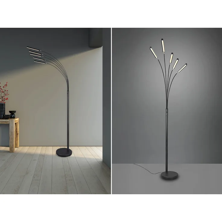R41031532 Stehleuchte REED schwarz matt 4W LED, Höhe ca. 195 cm