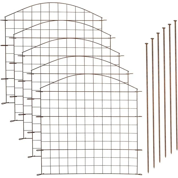 Estexo 11-tlg. Set Gitterzaun, Metall Rost, 71x79 cm – Bild 1