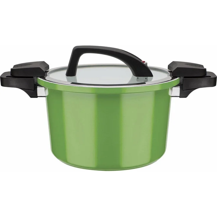 GSW Dampfgartopf Ceramica green, Aluminium (1-tlg), Dampfkochtopf, mehrfache Ceramic-Versielgung, Induktion – Bild 1