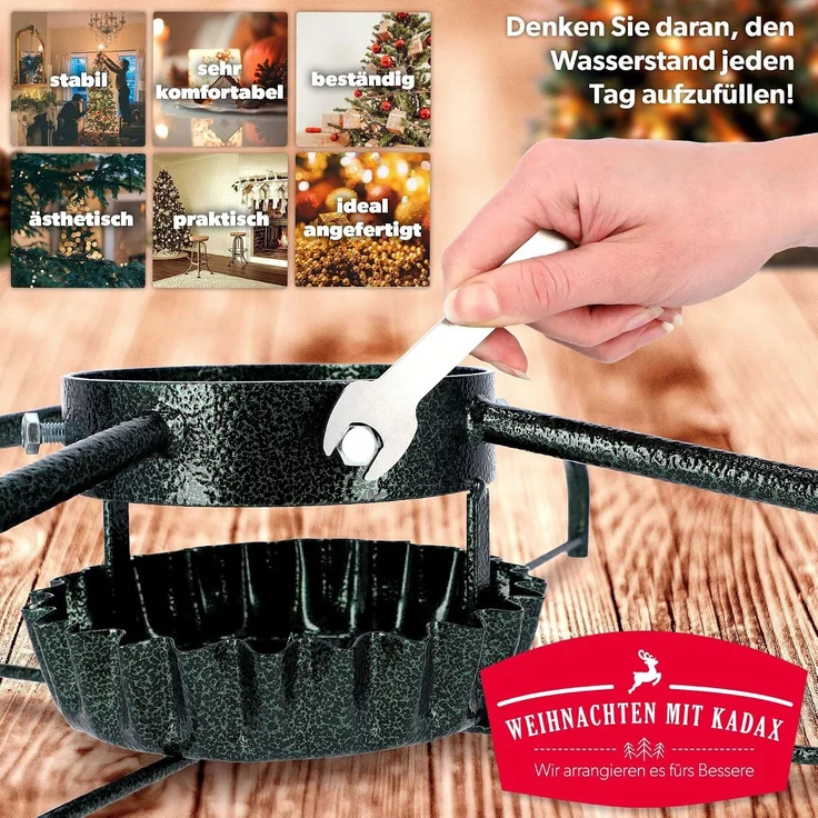 KADAX Weihnachtsbaumständer 3 m Weihnachtsbaumständer aus Metall mit Schale – Bild 7