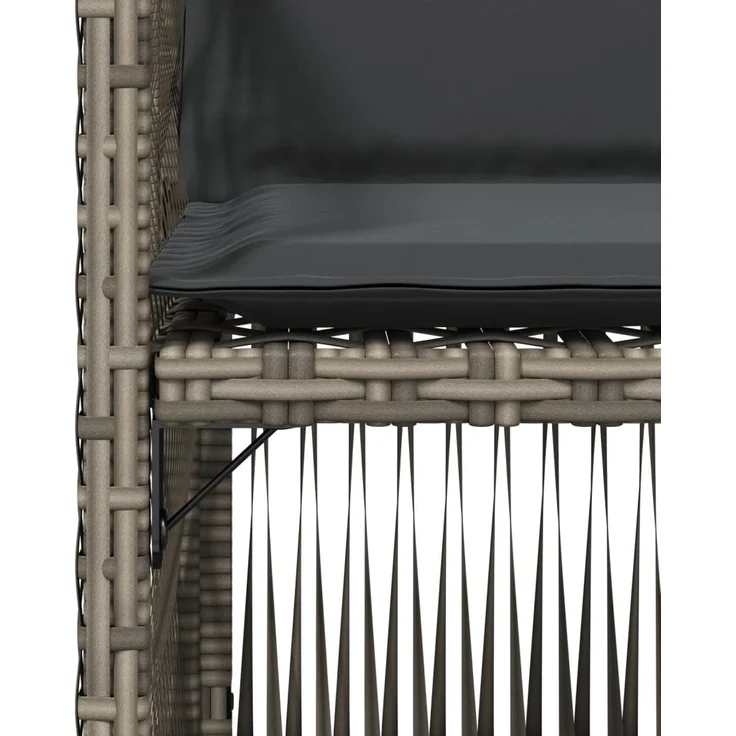 vidaXL Gartenstühle mit Kissen 4 Stk. Grau Poly Rattan 364968 – Bild 8