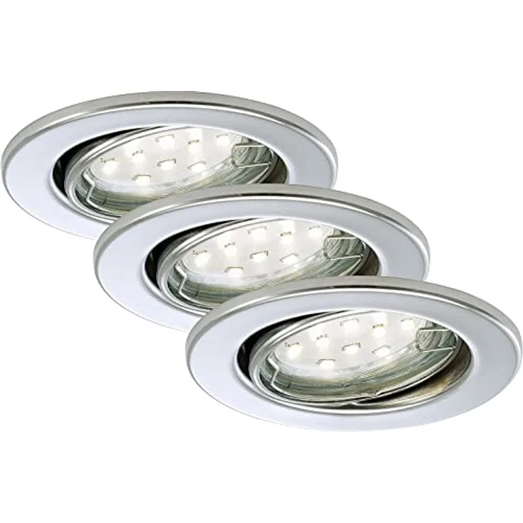Briloner Leuchten Einbaustrahler Set, schwenkbar, 230V, LED Einbaulampe mit warmweißem Licht, 3 Watt, 250 Lumen