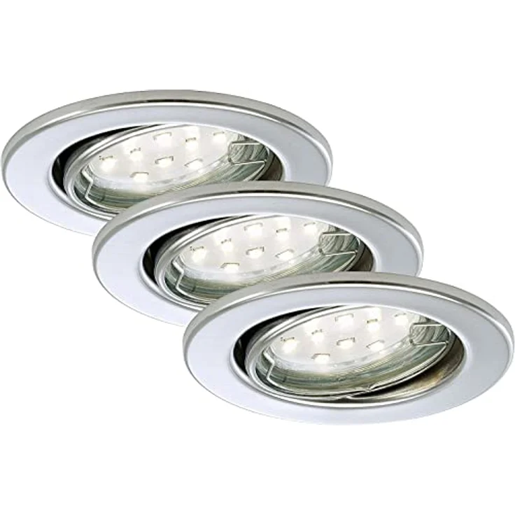 Briloner Leuchten Einbaustrahler Set, schwenkbar, 230V, LED Einbaulampe mit warmweißem Licht, 3 Watt, 250 Lumen – Bild 1