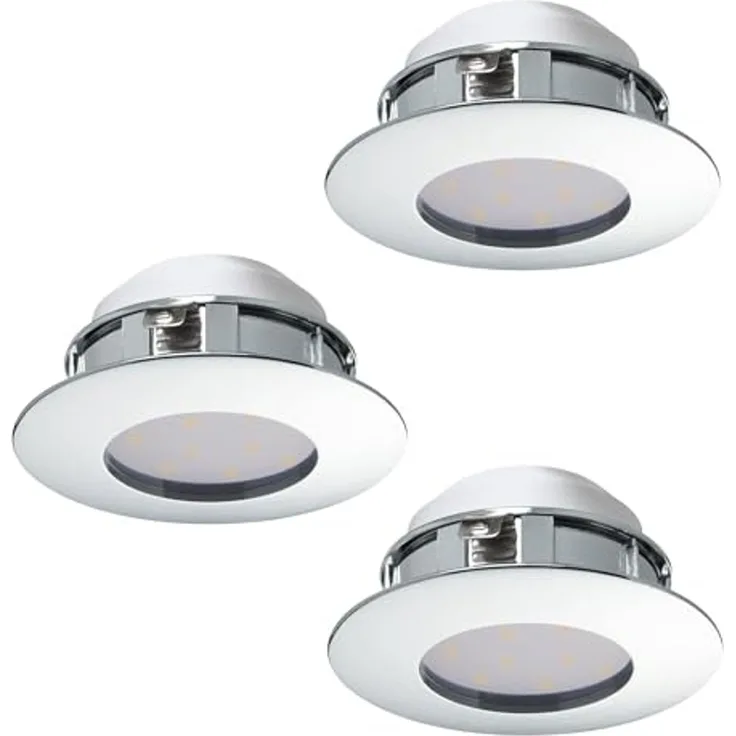 Eglo 95822 Hochvolt LED Einbauleuchte PINEDA Ø 7,8cm in chrom IP44 3000K