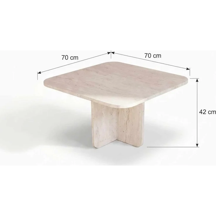 Skye Decor 'Noya - Travertine' Couchtisch, Travertin, 70 x 42 x 70 cm – Bild 7