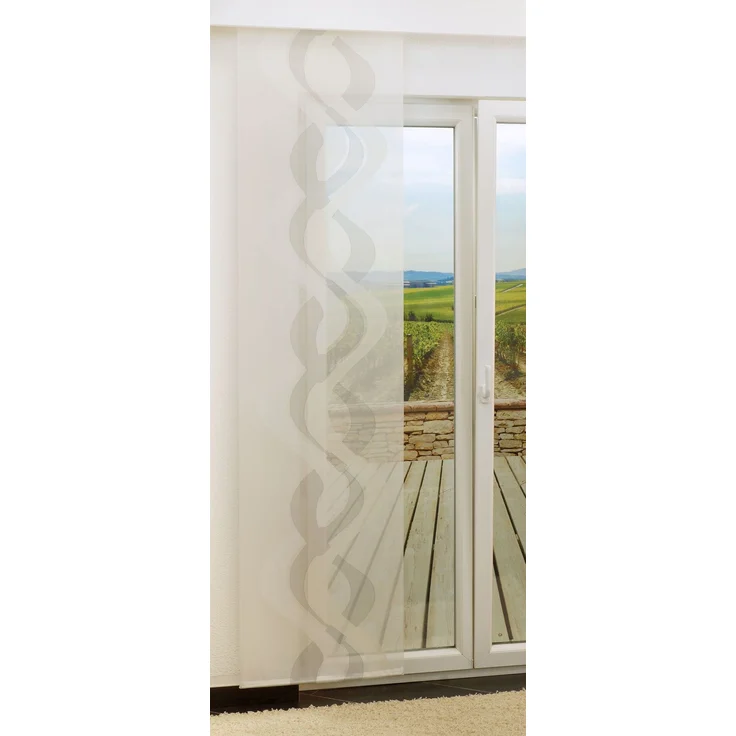 Schiebegardine von Lysel - Braid transparent mit Linien in den Maßen 245x60 cm