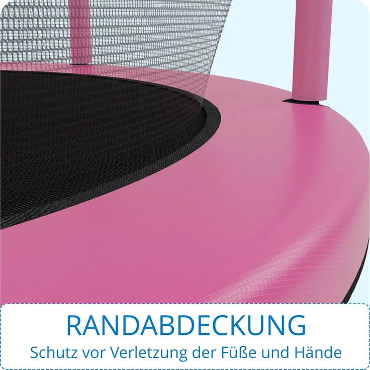 Kinetic Sports Gartentrampolin JUMPER 140, Ø 140 cm, Gummiseil Fun Jumper mit Sicherheitsnetz, Schutzpolster – Bild 8