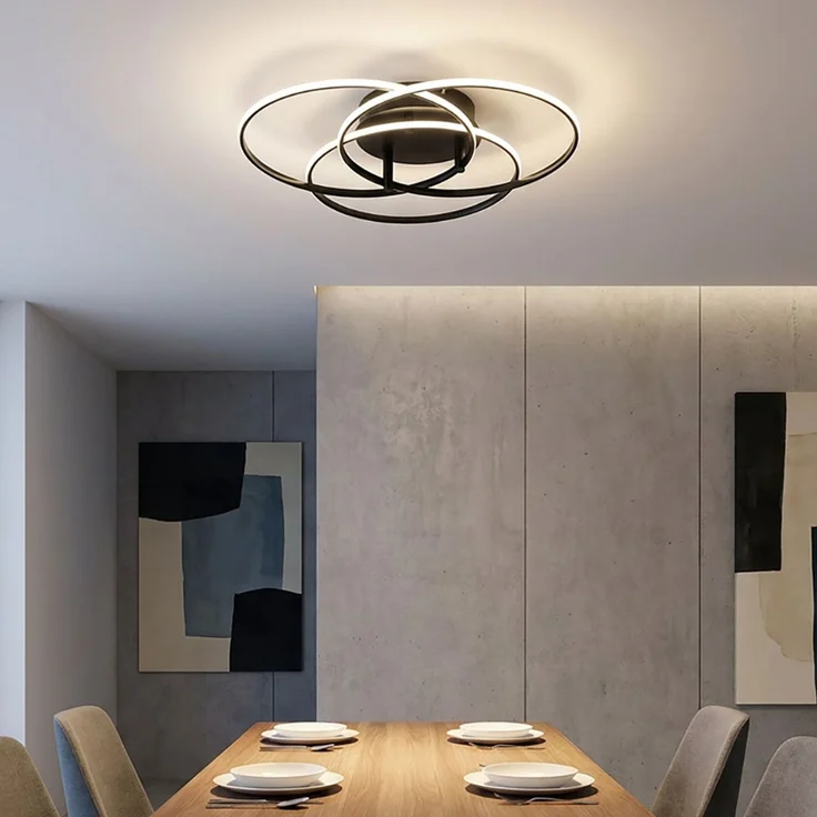 LED Deckenleuchte, Alu, schwarz, neutralweiß, D 45,6 cm – Bild 2