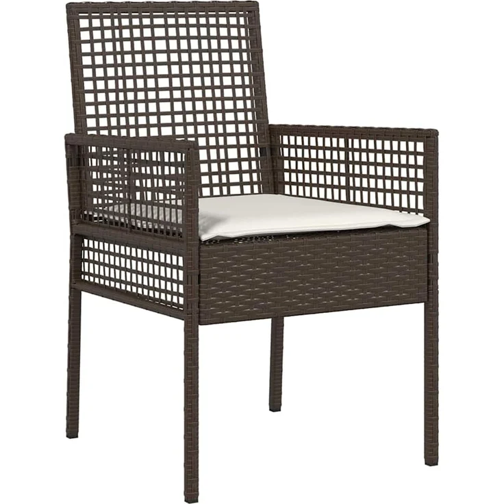 vidaXL Garten Bistro Set 3 pcs Braun Poly-Rattan 3334963 – Bild 5