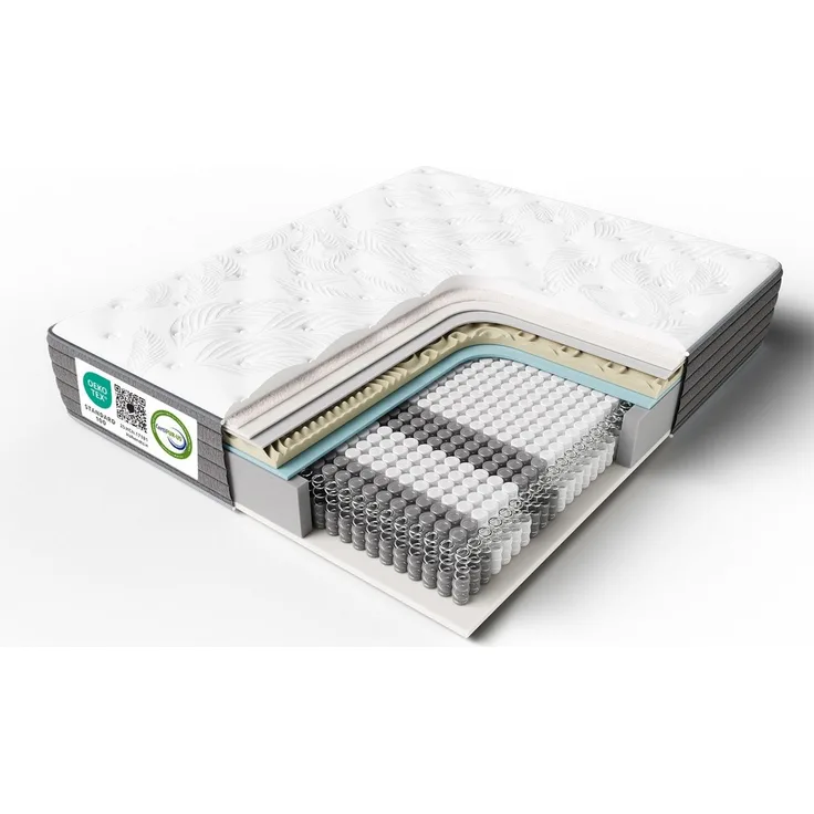 Taschenfederkernmatratze 7-Zonen Matratze, H3-Mittelfest, EU-Qualitätszertifizierung, HOMAVO, 22 cm hoch, (rückenentlastend, orthopädisch, ergonomisch), – Zwei Höhenvarianten: 22 cm & 25 cm