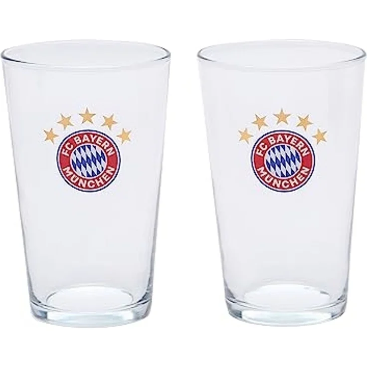 FC Bayern München Gläser-Set FC Bayern München Fanglas 2er Set I Fußball I Gläserset I Wassergläser, Glas – Bild 4