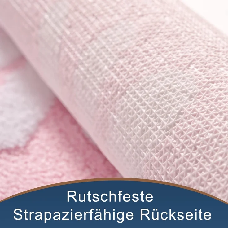ABC Rosa Badezimmerteppich, niedliches Feenmotiv, rutschfest, waschbar, mit weißen und gelben Blumen, weicher Duschteppich, saugfähig, 40 x 60 cm – Bild 3