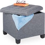 Gepolsterter Sitzhocker in Grau