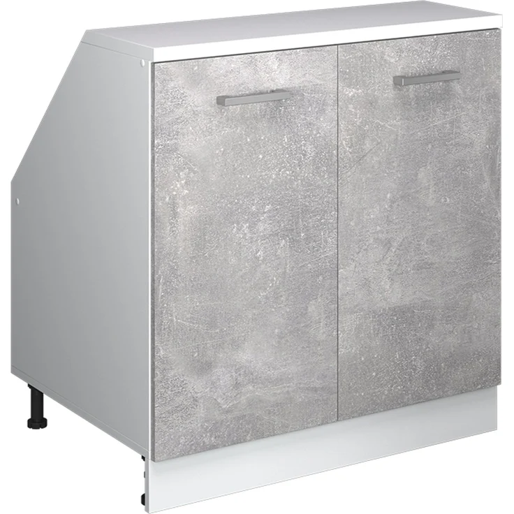 Küchenschrank für Dachschrägen R-Line Beton 80 cm mit 2 Türen, Schrankkorpus 60 cm Tiefe Vicco – Bild 1
