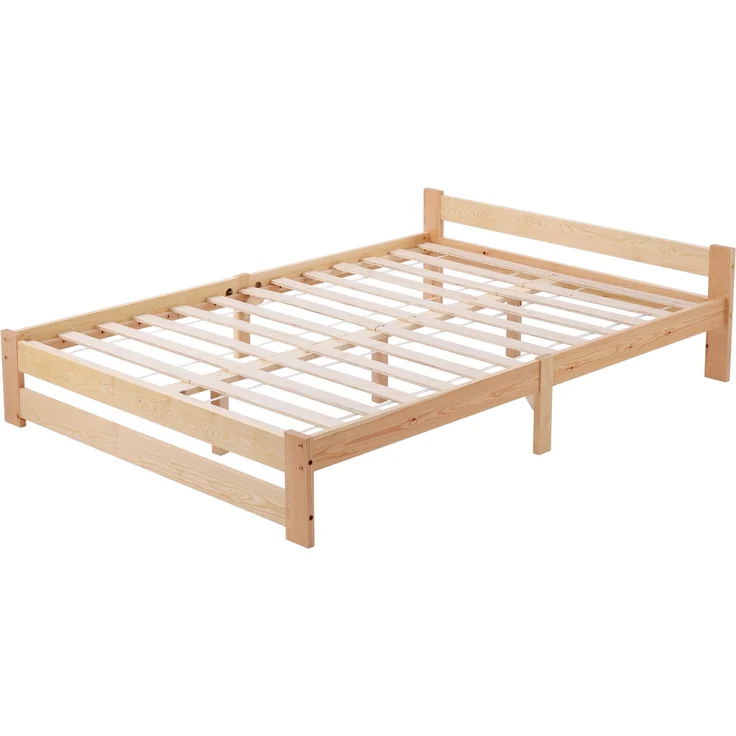 Futonbett mit Kopfteil, Liegefläche 140×200 cm, Natur, mit Matratze – Bild 7