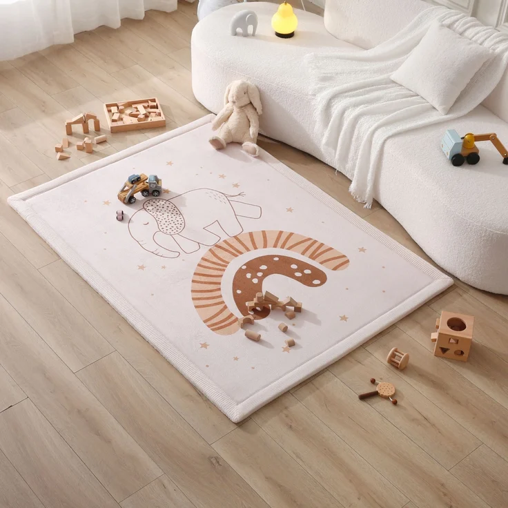 Wolkenweiche Spielmatte Baby 170x120x2,5cm – Kinderzimmer Teppich mit hochwertigem Memory-Schaum – Krabbelmatte Baby mit Rutschfester Unterseite – Krabbeldecke, Kinderteppich, Tatami Matte – Bild 2