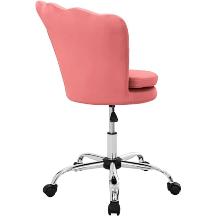 ML-DESIGN Drehstuhl Rosa, Samtbezug mit Muschel-Design, ergonomisch, höhenverstellbar, 68x90x68 cm – Bild 4