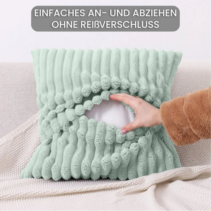 Amilian Dekokissen 2er Set - Zierkissen mit Füllung, Sofakissen, Couchkissen, (2 Stück), 40x40 cm, Dekokissen mit Füllung und Bezug, Wohnkissen – Bild 2