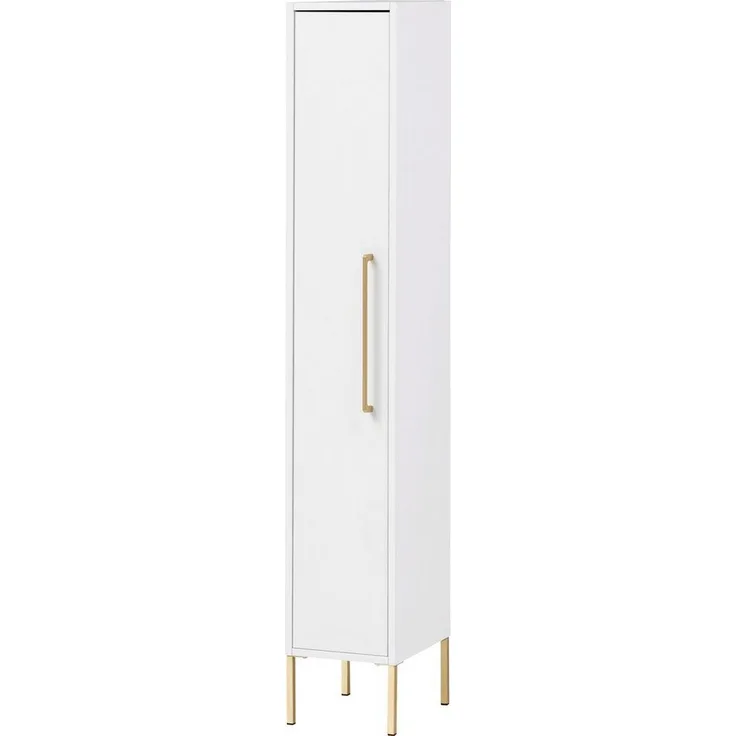 Schildmeyer Gloria Highboard 150414, Holzwerkstoff, 1 Tür Weiß / Gold