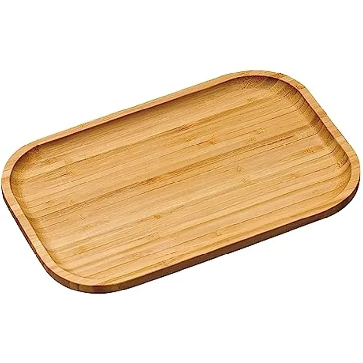 Servierbrett mit hochgezogenem Rand - Bambus - 30,5 x 20cm