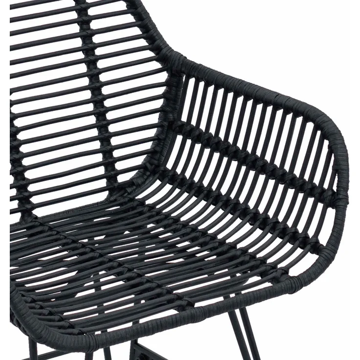 vidaXL Esszimmerstuhl 2 pcs Schwarz 55 x 50 x 74 cm Rattan und Eisen 42011557 – Bild 8