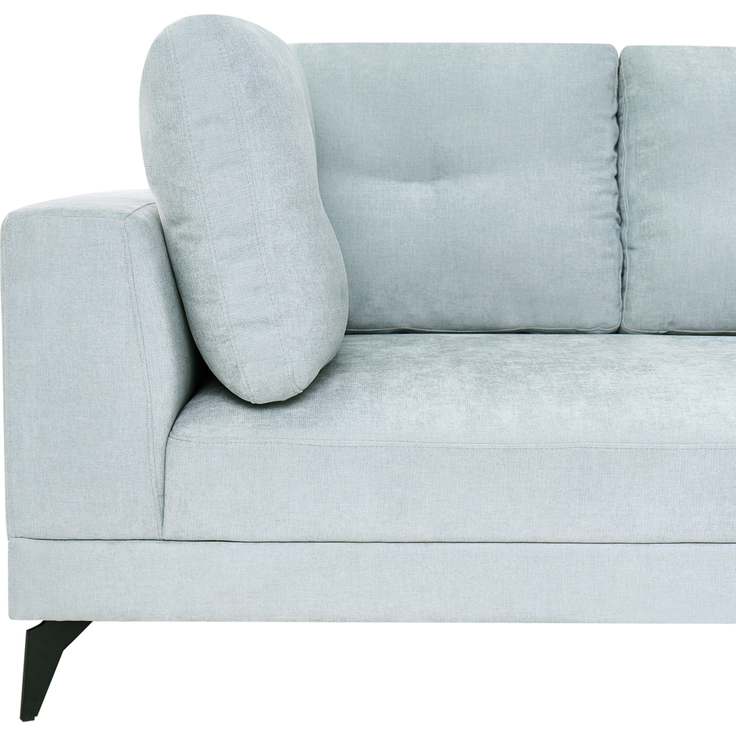 Sofa 4-Sitzer YURI Kunstleinen Hellblau – Bild 6