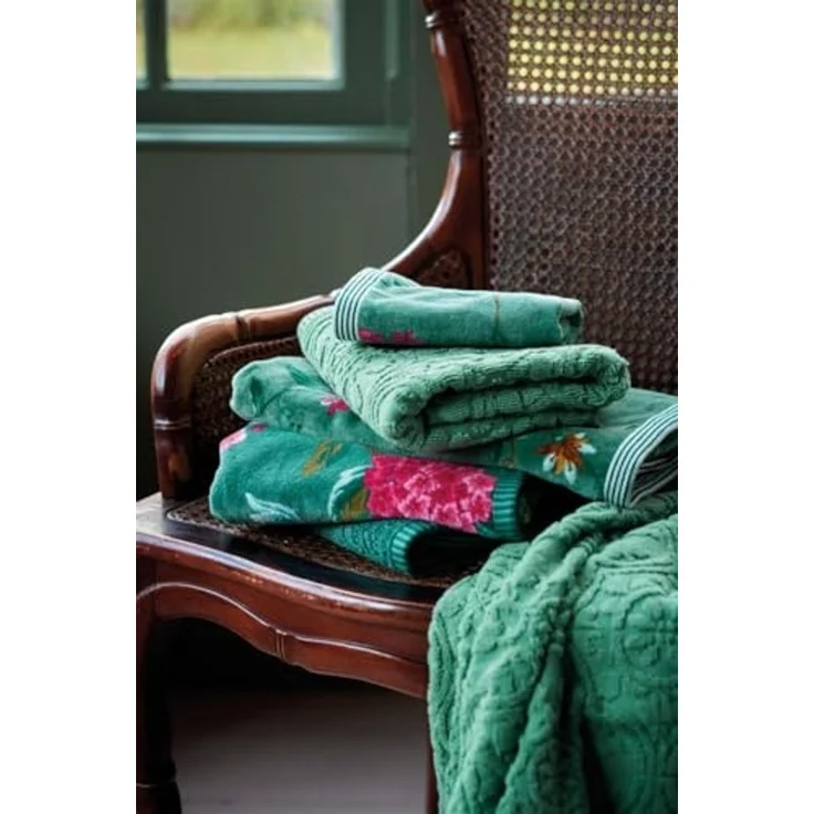 PiP Studio Gästehandtuch Les Fleurs_Green_UV_UV_30x50 1 Gästehandtuch 30 x 50 cm, Frottier (1-St), Gästetuch Gästehandtuch – Bild 2