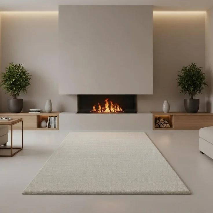 Fashion4Home Teppich Wohnzimmer – Einfarbig Teppich, Uni Teppich fürs Kinderzimmer, Schlafzimmer, Arbeitszimmer, Büro, Flur und Küche - Kurzflor Teppich Cream-Weiß, Größe: 200x290 cm – Bild 3