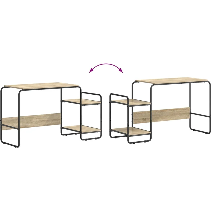 vidaXL Schreibtisch mit Stauraum Sonoma-Eiche 131,5 x 50 x 75,5 cm 8008051 – Bild 7