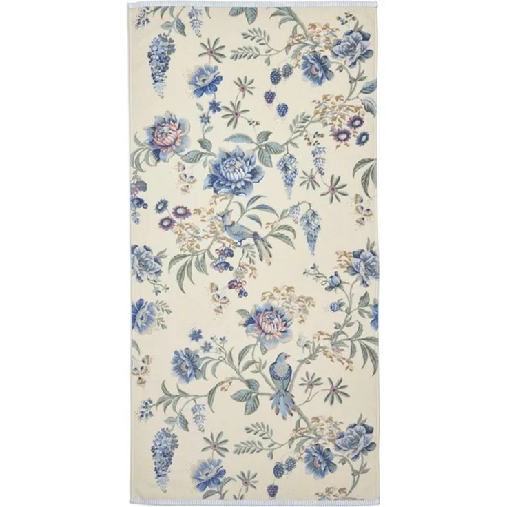 PIP Studio Duschtuch Badetuch Secret Garden White Blue 70x140 cm Blumenranke Blüten – Bild 2