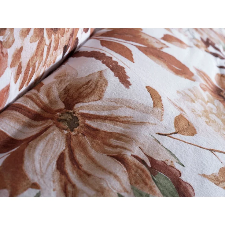 Zo! Home Flanell Bettwäsche 155x220 cm Sofia brown Blätter Blüten Herbst sand – Bild 4