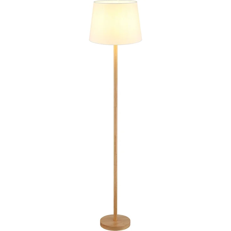 NOWA LED Stehlampe mit Fußschalter, inkl. Leuchtmittel, Warmweiß, Metall Holzoptik, 35 x 35 x 151 cm – Bild 1