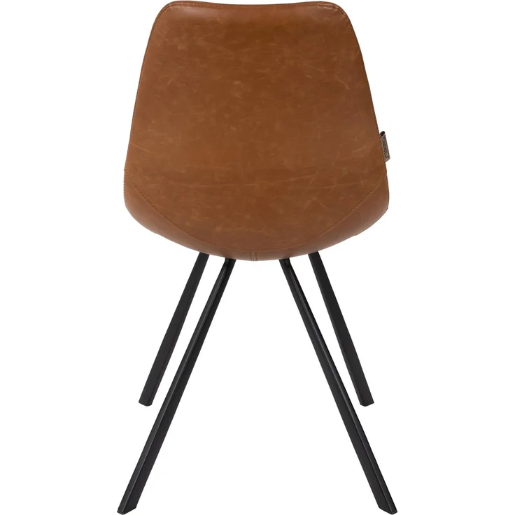 Dutchbone Esszimmerstuhl Franky im 2er-Set, Kunstleder Braun mit schwarzem Stahlgestell im Vintage-Look für Wohnzimmer – Bild 4