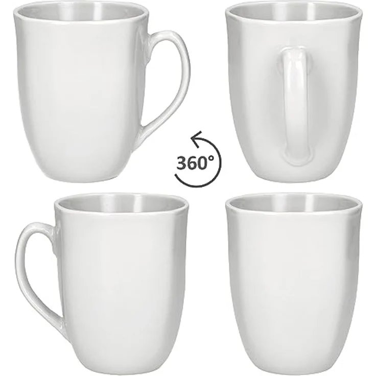 MamboCat Becher 6er Set Lotta Kaffeebecher 300ml weiß Porzellan, Porzellan – Bild 4