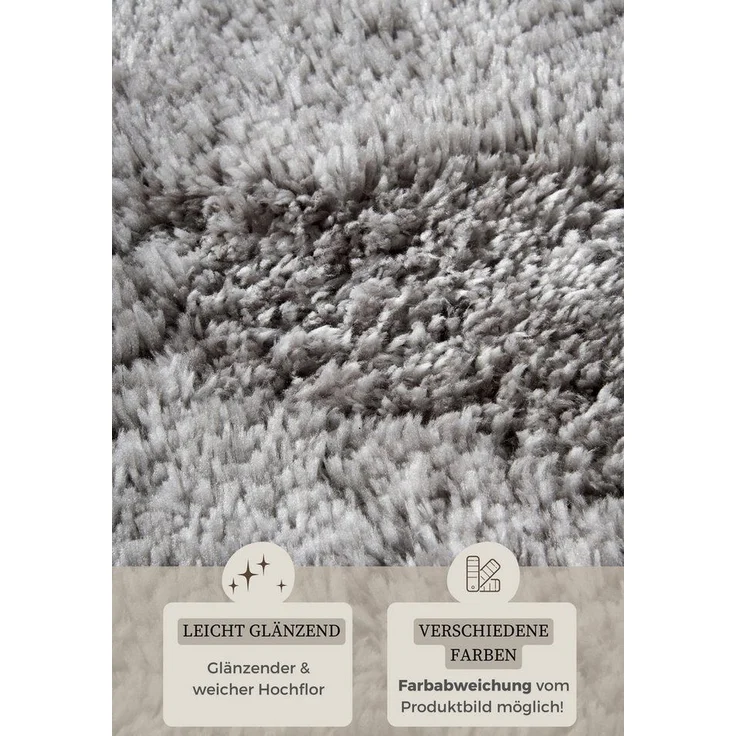 HANSE Home Hochflor-Teppich Olaf, rund, Höhe: 38 mm, Langflor, Shaggy, einfarbig, flauschig, weich, glänzend, modern, uni – Bild 2