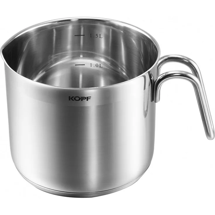Kopf Milchtopf Josie 14 cm, Edelstahl, Ø 14 cm, Höhe 12 cm, 1,5 Liter