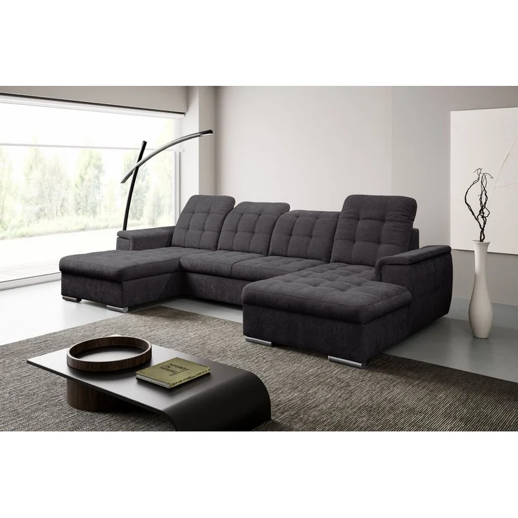 WERK2 Wohnlandschaft Napoli, inkl. Bett & Bettkasten & Kopfteilverstellung, viel Platz, U-Form, XXL, Schlaffunktion, Bettkasten, verstellbare Kopfteile – Bild 1