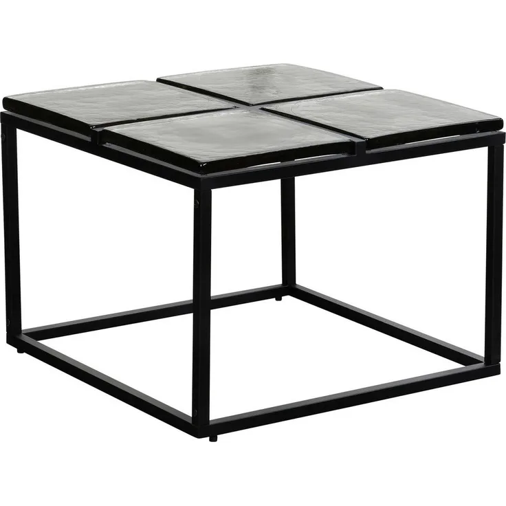 MID.YOU Couchtisch, Schwarz, Glas, quadratisch, konisch, 58x43.5x58 cm, ideal für Wohnzimmer