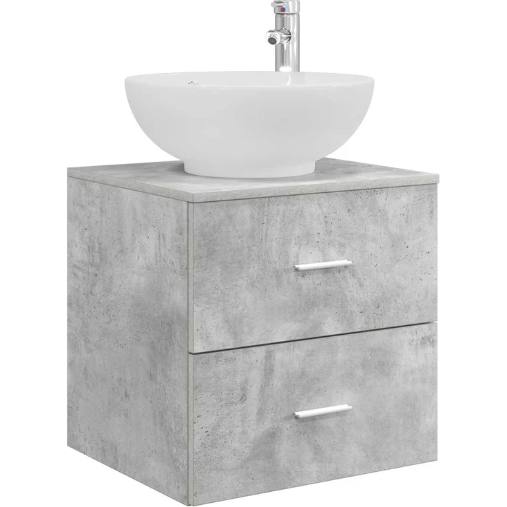 vidaXL Badezimmerschrank-Set 3 stk. Betongrau 129 x 44,5 x 80 cm 3405902 – Bild 5
