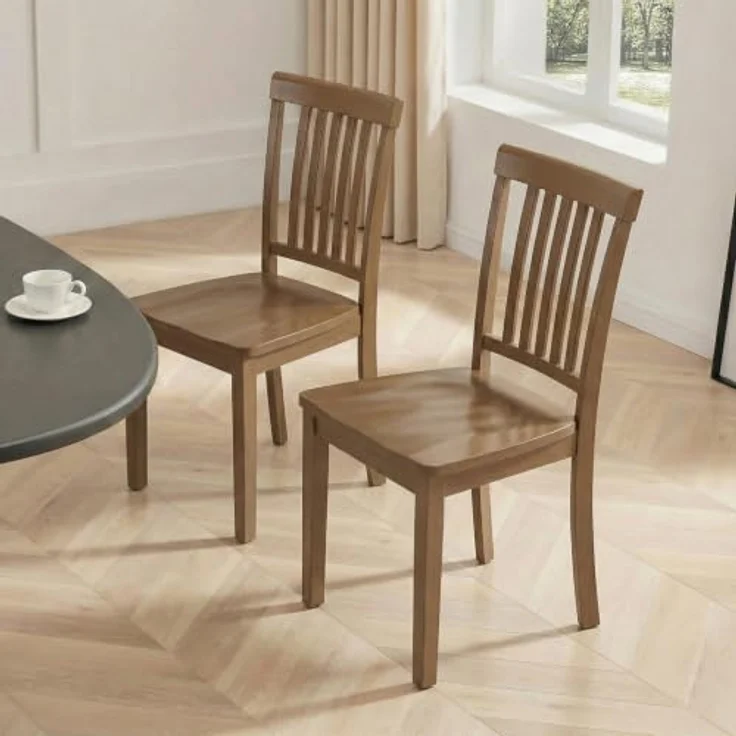 MALOL Esszimmerstühle 2er Set, Massivholzstühle aus Gummibaumholz, Holzstühle mit hoher Spindellehne im Landhausstil, Küchenstühle für Esszimmer, Küche und Wohnzimmer, belastbar bis 125 kg, Hellbraun – Bild 5