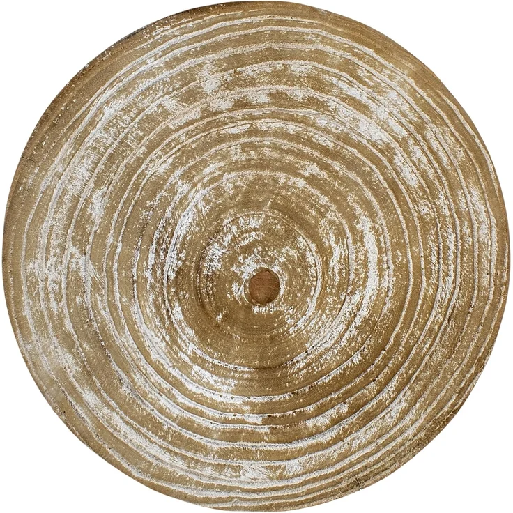 Spetebo Blumenhocker Holz mit 3 Beinen white washed - Ø 35 cm (Stück, 1 St, 1), Massivholz – Bild 3