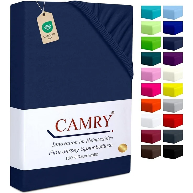 Camry Spannbettlaken CLASSIC Jersey 100% Baumwolle Spannbetttuch atmungsaktiv Gummizug, Jersey Baumwolle, Gummizug: rundum, 100% Baumwolle, alle Matratzenhöhen, atmungsaktiv, pflegeleicht – Bild 1