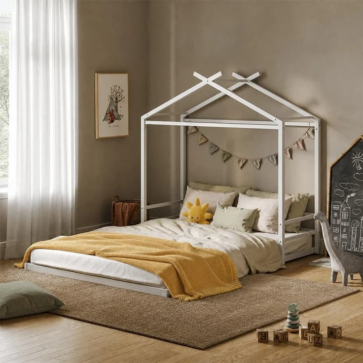Bodenbett Roofy Weiß 140x200 Vitalispa – Bild 2