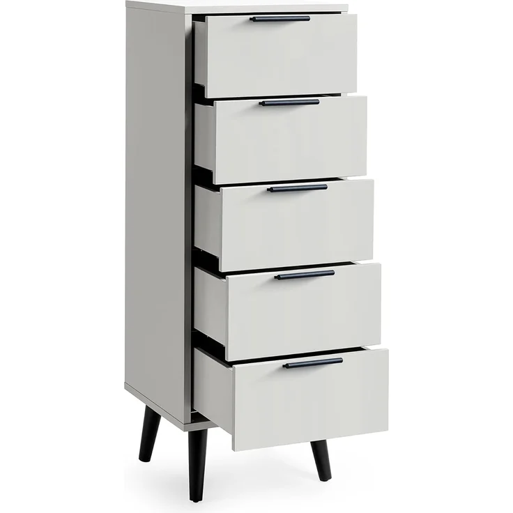 Julian Bowen Alba Schmalkommode mit 5 Schubladen, Softclose, grau, 120,5 x 45 x 40 – Bild 4