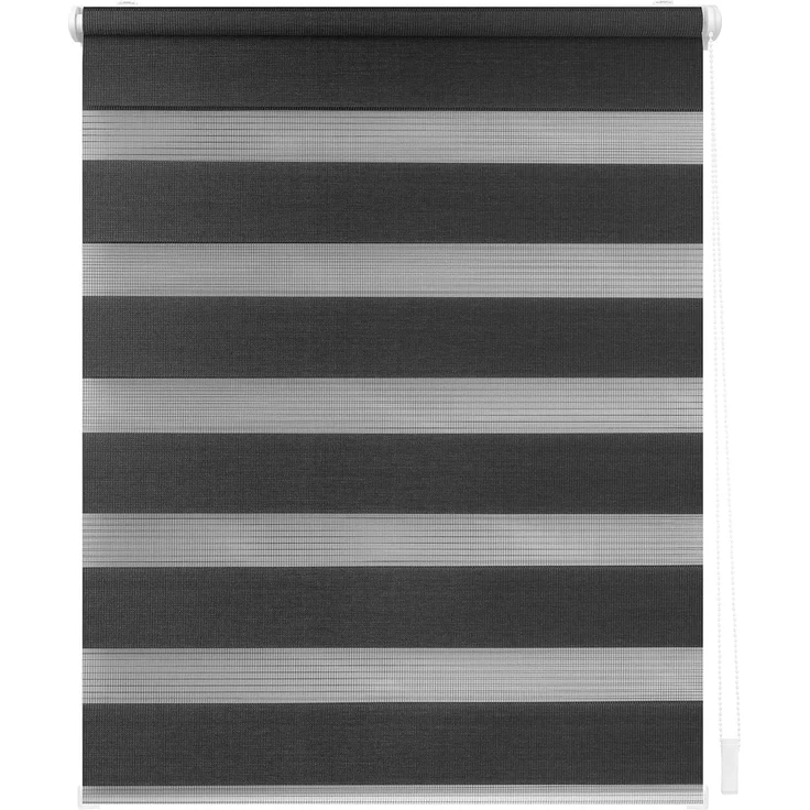 Lichtblick Sonnenschutzsysteme GmbH Doppelrollo Kopenhagen 80 cm x 150 cm (BxL) Anthrazit modernes Duo Rollo; Klemm- und schraubbar; Lichtdurchlässig und blickdicht – Bild 1