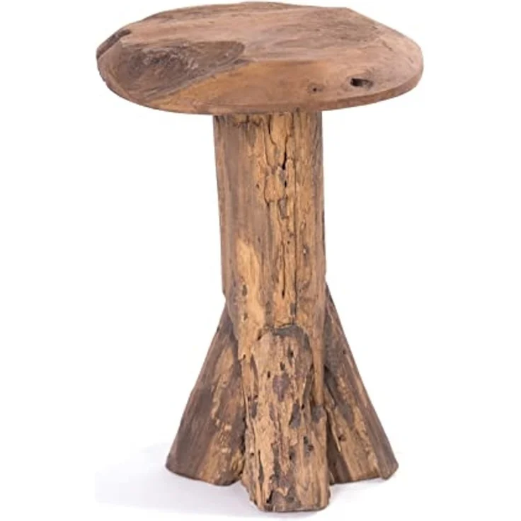 DESIGN DELIGHTS Beistelltisch BEISTELLHOCKER "DARWIN", Teakholz, Ø 30 cm, Wurzelholzhocker – Bild 7