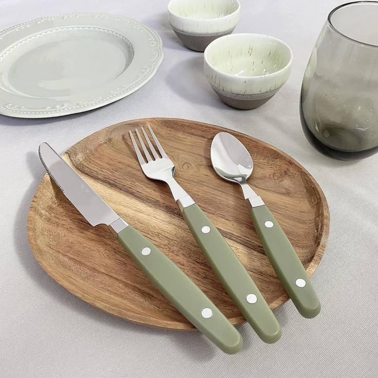 PINTINOX Besteck-Set Country (24-tlg), 6 Personen, Edelstahl 18/0, Kunststoff, Kunststoffgriff in Holzoptik, spülmaschinengeeignet – Bild 7